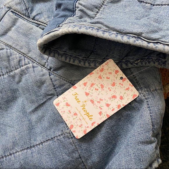 NWT ✨ Free People dolman quilted denim jacket $198 - Picture 7 of 7
